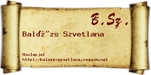 Balázs Szvetlana névjegykártya