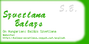 szvetlana balazs business card